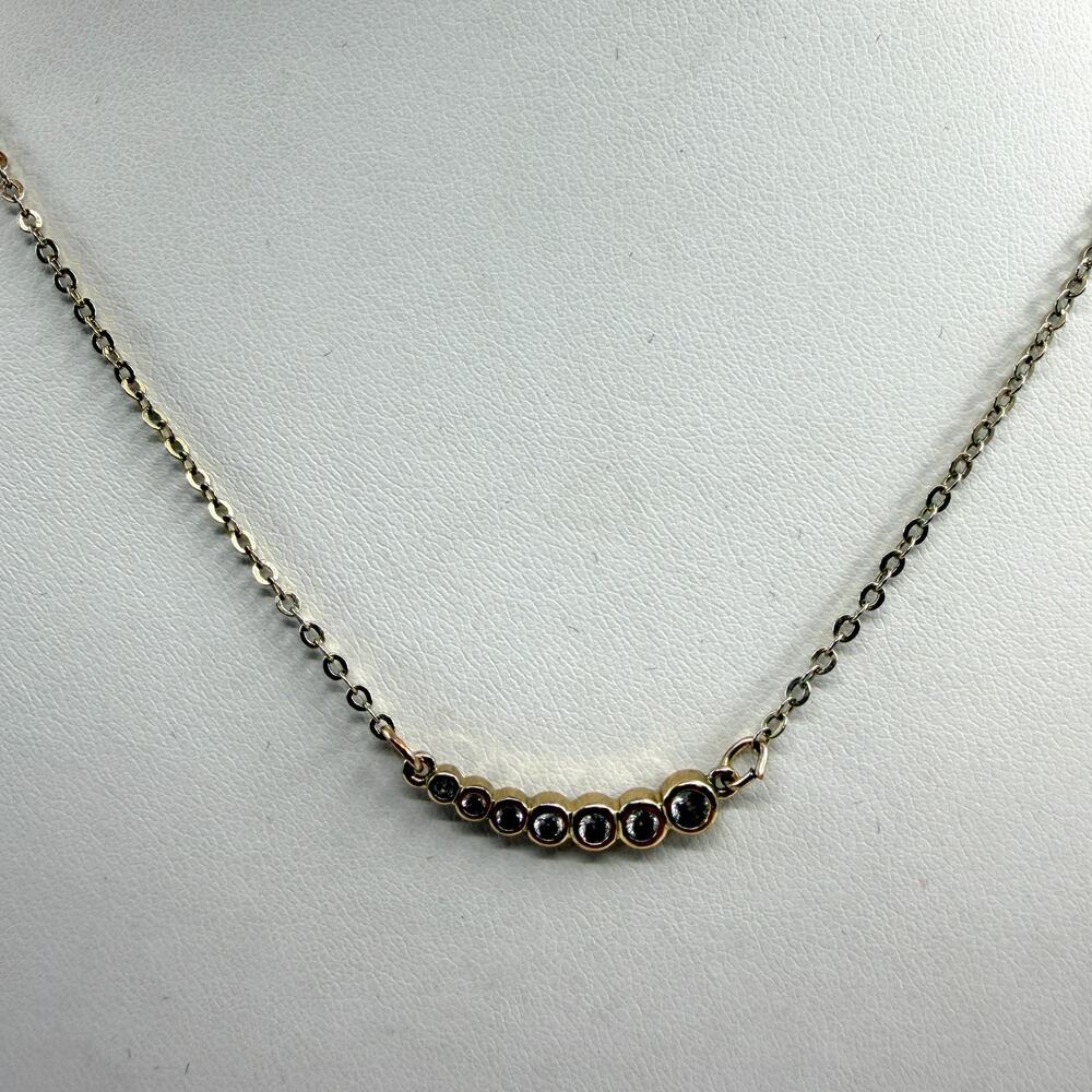 LOFT Outlet Gold Tone Curved Bar Necklace Minimalist Dainty Layering Statement